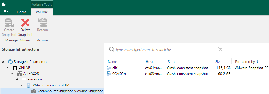 Veeam Backup & Replication - Storage Infrastructure - Snapshots