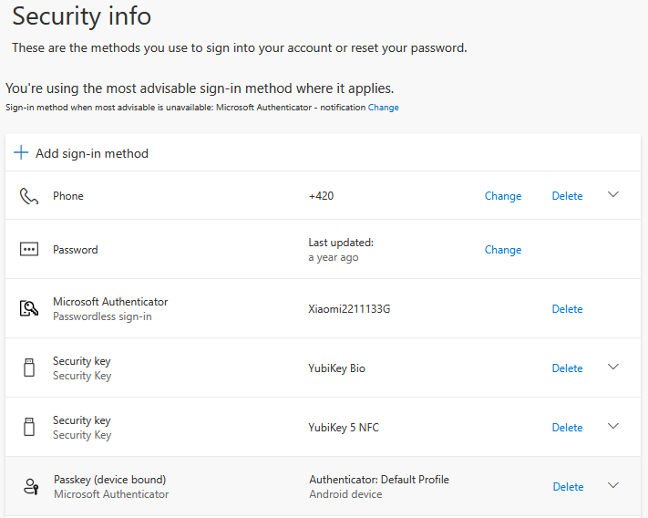 Microsoft Security Info - Passkey (device bound) Microsoft Security Info - Passkey (device bound)