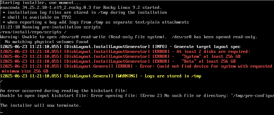 Veeam JeOS ISO - prerequisite check