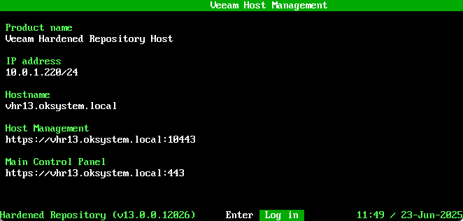 Veeam JeOS ISO - Veeam Host Management