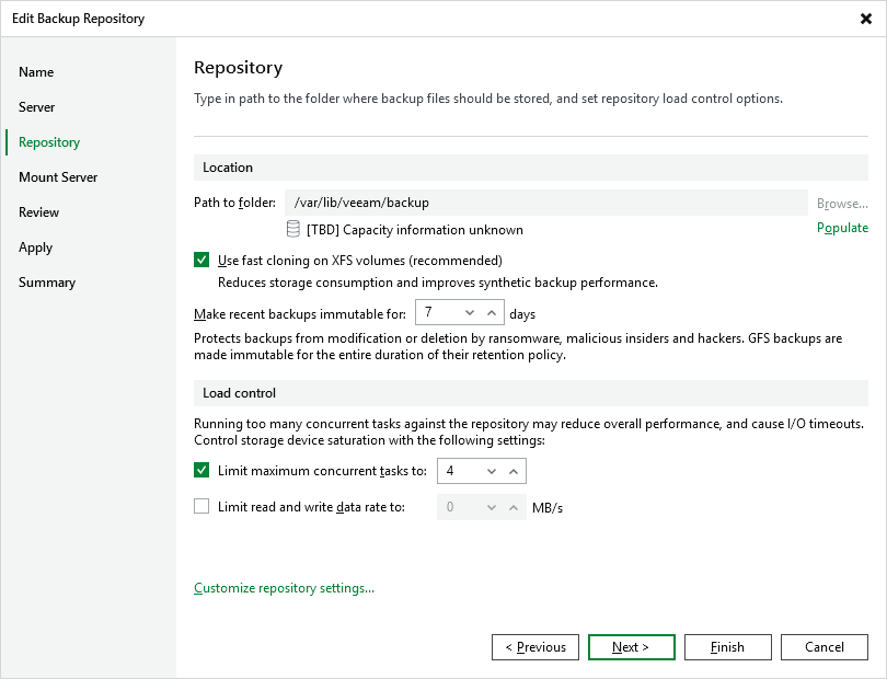 Veeam Backup & Replication 13 - Add Backup Repository - Repository