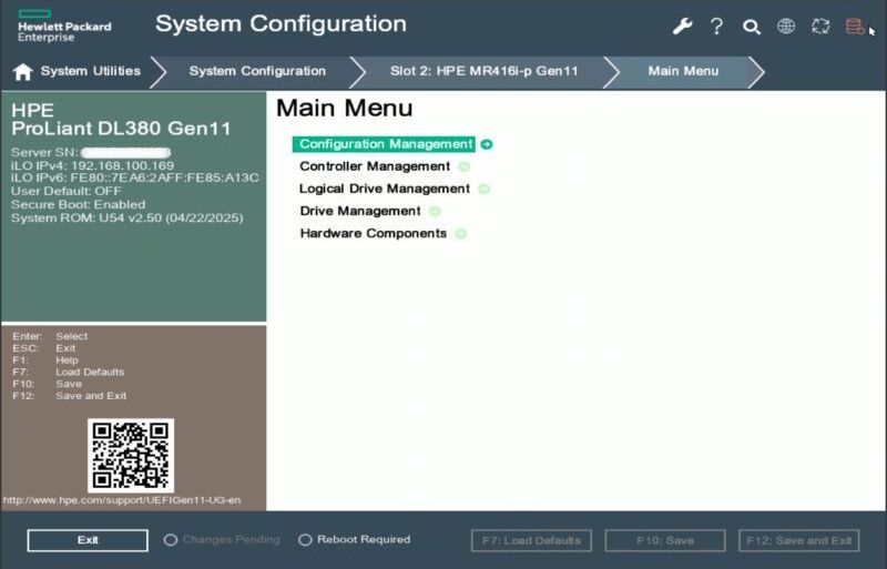 HPE ProLiant Gen11 - UEFI System Utilities