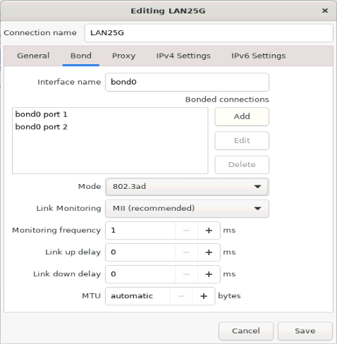 Veeam Hardened Repository ISO - Network & Host Name - Bond settings