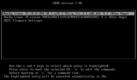Veeam Hardened Repository - Boot Rocky Linux