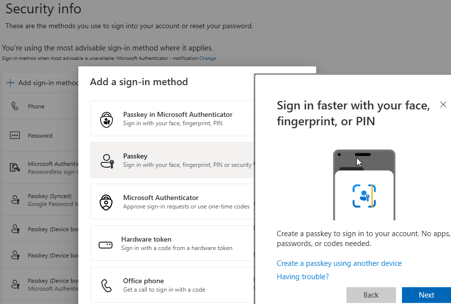 Google Password Manager Windows - Add Entra ID passekey 1