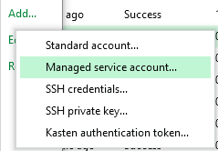 Veeam Backup & Replication - Managed service account