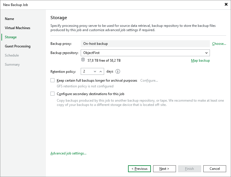 Veeam Backup & Replication - New Backup Job - Storage