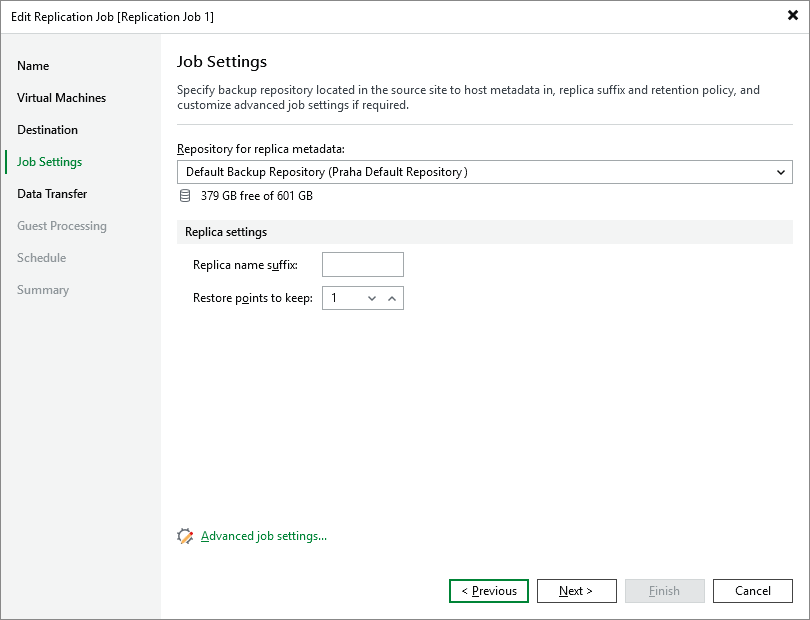Veeam Backup & Replication - Replication Job - Job Settings Veeam Backup & Replication - Replication Job - Job Settings