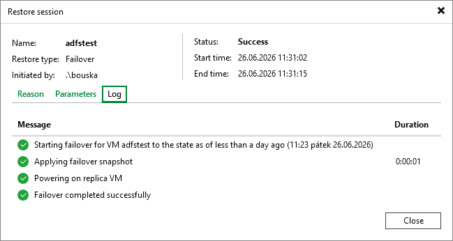 Veeam Backup & Replication - Failover now run Veeam Backup & Replication - Failover now run